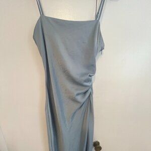 House of Harlow 1960 Light Blue Satin Midi Slip Dress, size M